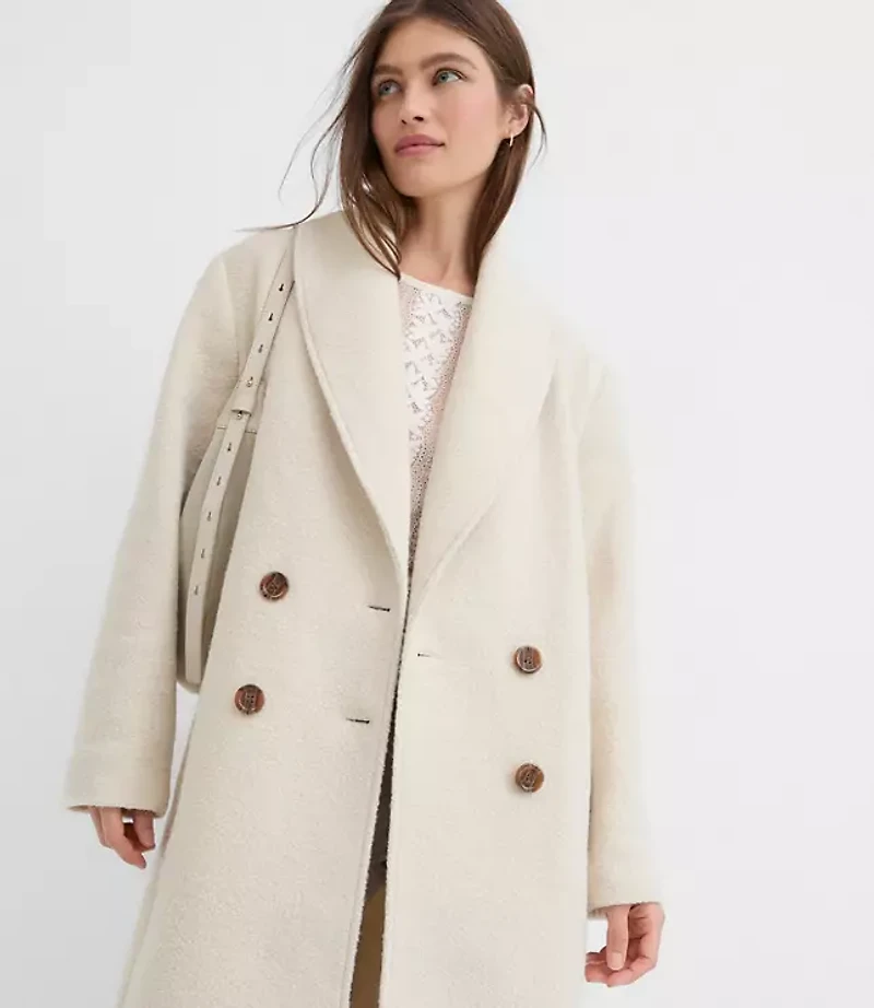 Faux Fur Shawl Collar Belted Coat