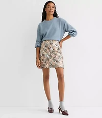 Floral Sequin Mini Skirt