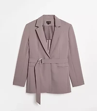LOFT Versa Crepe Drape Back Pleated Belted Blazer