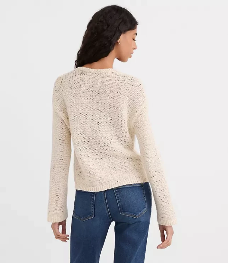 Open Stitch V-Neck Sweater