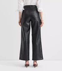 Petite Straight Pants Faux Leather
