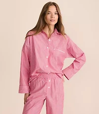 Striped Poplin Pajama Shirt