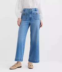 Palmer Wide Leg Crop Jeans Classic Mid Wash