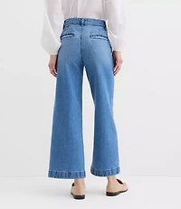 Palmer Wide Leg Crop Jeans Classic Mid Wash