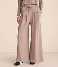 Petite Lou & Grey Cozy Cotton Pleated Wide Leg Pants