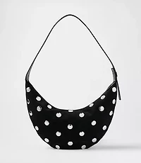 Studded Suede Hobo Bag