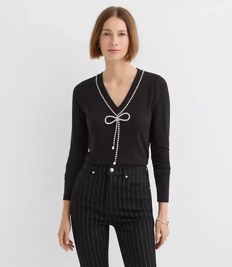 Reversible Jeweled Bow Top