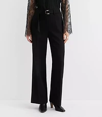 Tall Belted Stovepipe Pants Doubleface