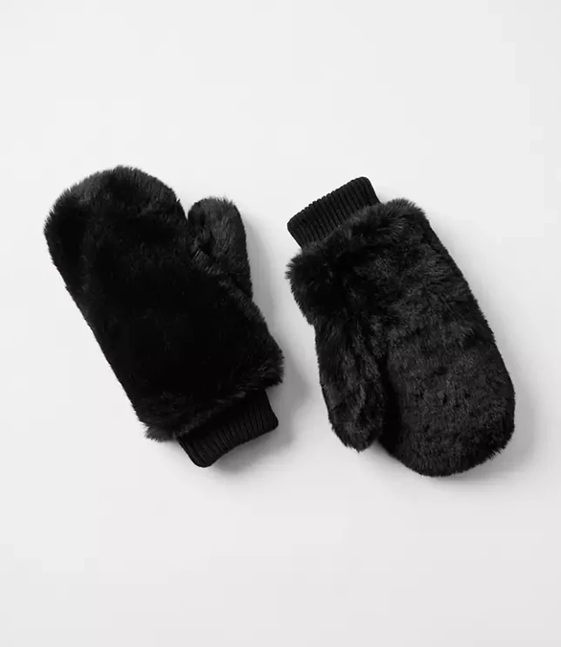 Faux Fur Mittens