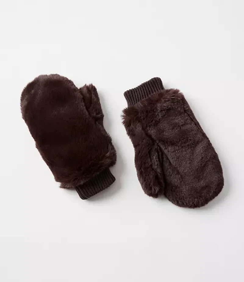 Faux Fur Mittens