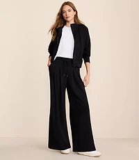 Lou & Grey Cozy Cotton Pleated Wide Leg Pants