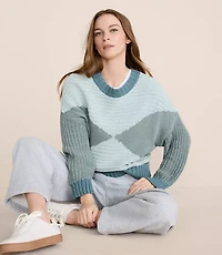 Lou & Grey Colorblock Mixed Stitch Sweater