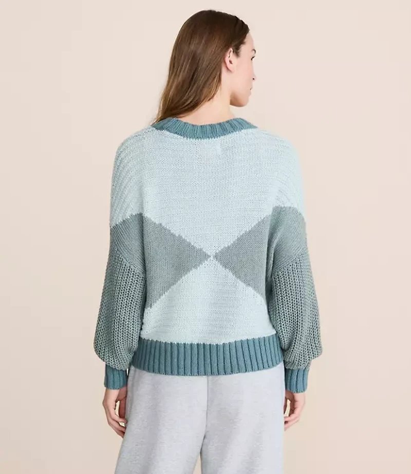 Lou & Grey Colorblock Mixed Stitch Sweater