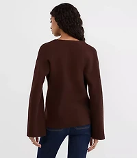 Hammered Metallic Button Sweater Jacket