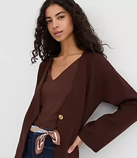 Hammered Metallic Button Sweater Jacket