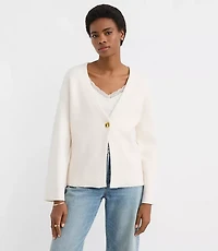 Hammered Metallic Button Sweater Jacket