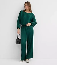 Petite Satin Bubble Hem Blouse