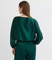 Petite Satin Bubble Hem Blouse