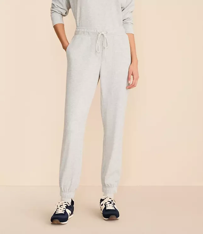 Petite Lou & Grey Heathered Upstate Waffle Joggers