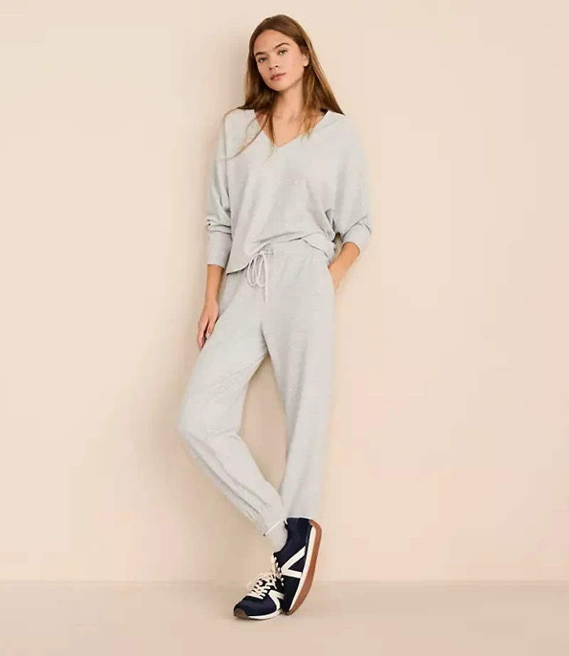 Petite Lou & Grey Heathered Upstate Waffle Joggers