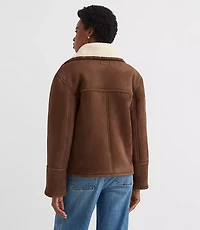Tall Faux Suede Sherpa Jacket