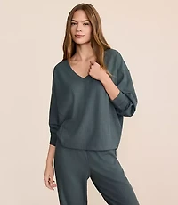 Petite Lou & Grey Upstate Waffle V-Neck Top