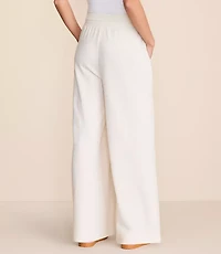 Petite Lou & Grey Heathered Cozy Cotton Pleated Wide Leg Pants