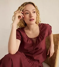 Haven Well Within Cotton Voile Blend Gathered Scoop Neck Top