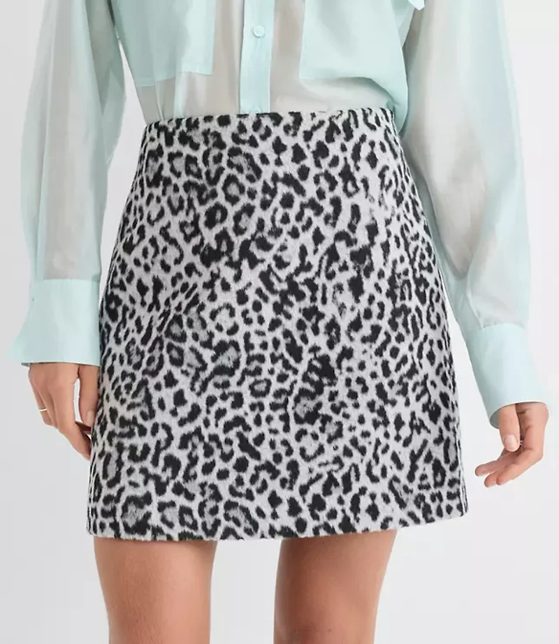 Petite Leopard Print Mini Skirt