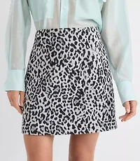 Petite Leopard Print Mini Skirt
