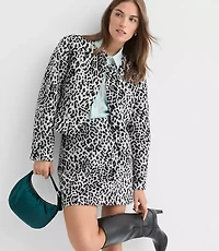 Petite Leopard Print Mini Skirt