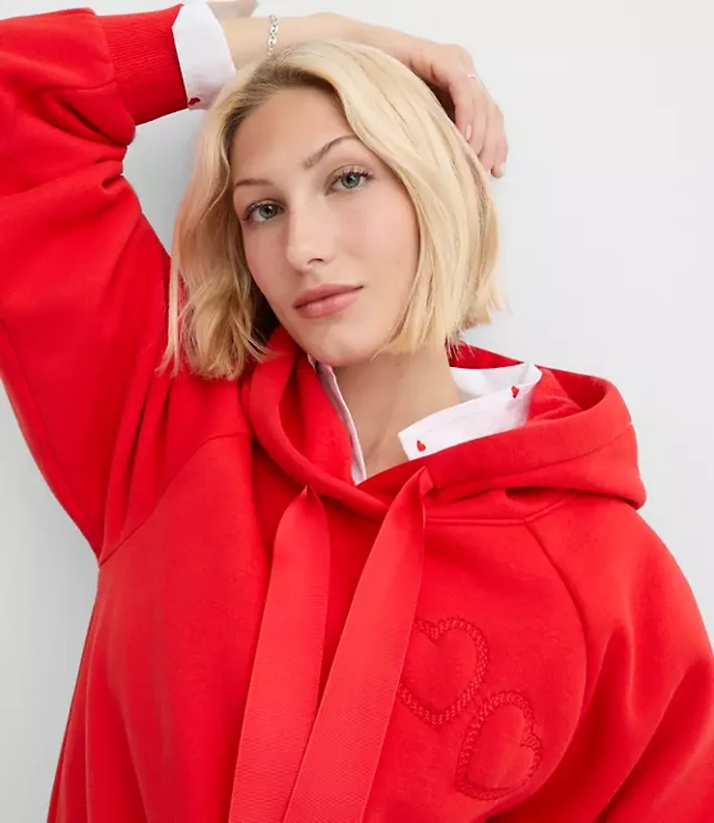 Heart Embroidered Hoodie