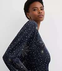 Petite Starry Velour Sweatshirt