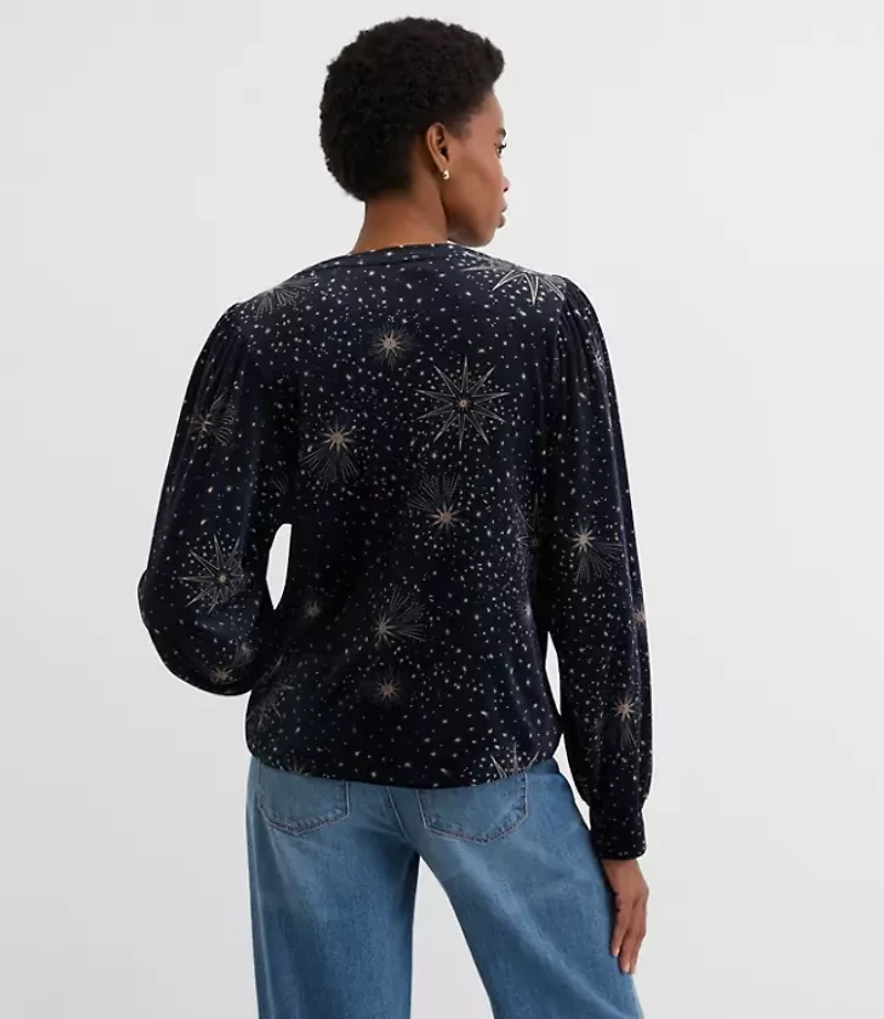 Petite Starry Velour Sweatshirt
