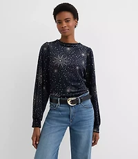Petite Starry Velour Sweatshirt