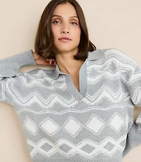 Petite Lou & Grey Geo Polo Sweater