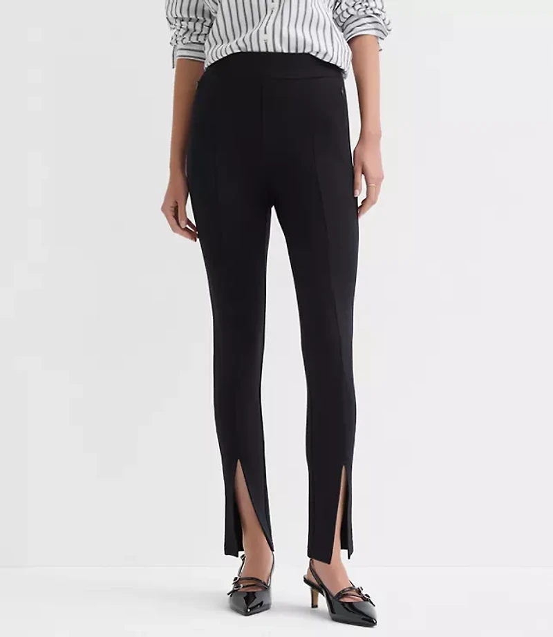 Petite Split Hem Leggings Ponte