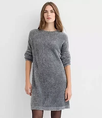 Petite Tinsel Fuzzy Mini Sweater Dress