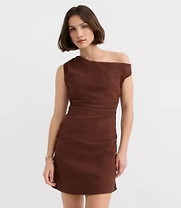 LOFT Beach Ruched Off The Shoulder Mini Dress