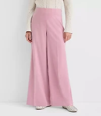 Petite Darted Palazzo Pants Brushed Flannel