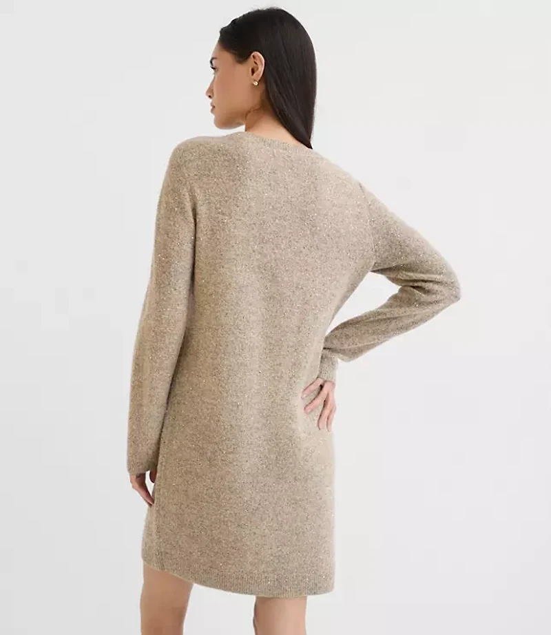 Petite Sequin Mini Sweater Dress
