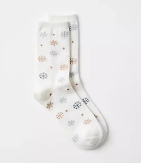 Shimmer Snowflake Cozy Crew Socks