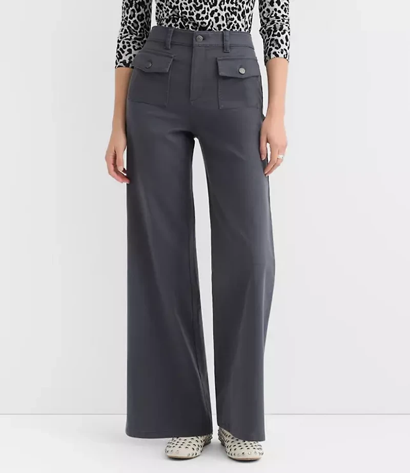 Petite Palmer Wide Leg Pants Twill