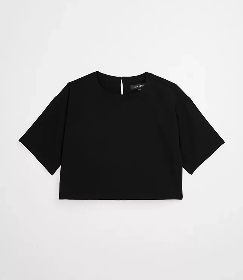 Petite LOFT Versa Crepe Drape Relaxed Tee