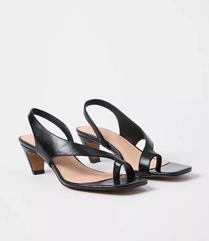 LOFT Versa Asymmetrical Leather Kitten Heels