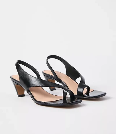 LOFT Versa Asymmetrical Leather Kitten Heels
