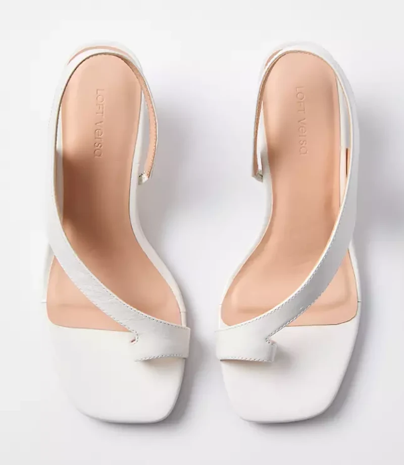 LOFT Versa Asymmetrical Leather Kitten Heels