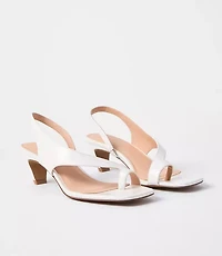 LOFT Versa Asymmetrical Leather Kitten Heels