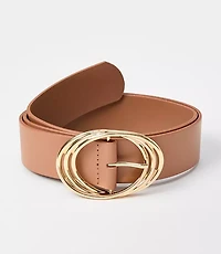 Molded Buckle Leather Belt