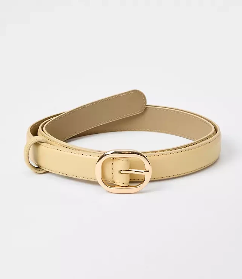 Oval Buckle Skinny Belt